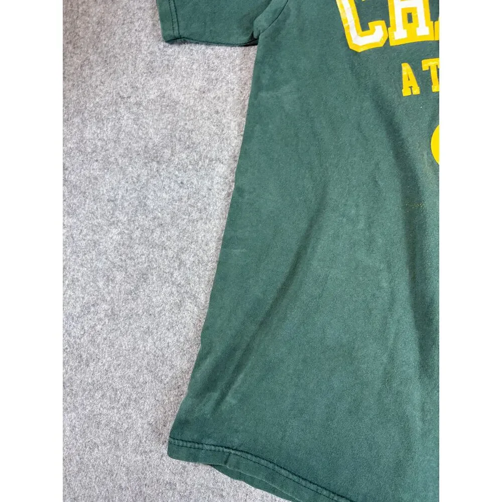 Vintage 90s Champion Athletics T Shirt Mens Medium Green Cotton Streetwear Tee - Picture 3 of 9